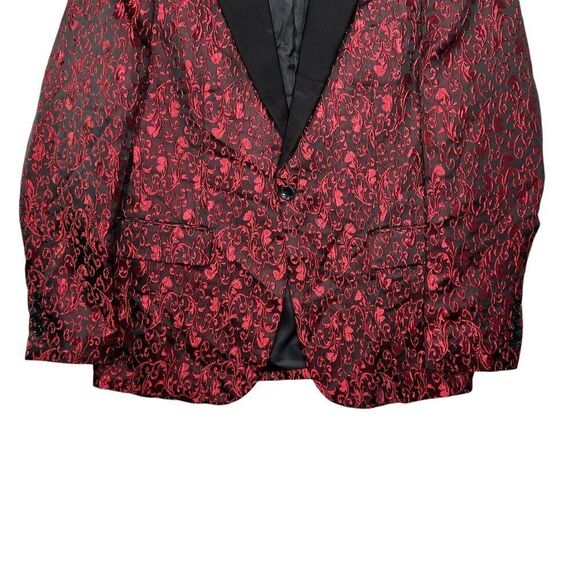 Coofandy Men's Size Medium Black & Red Tuxedo Jacket‎ - Picture 4 of 11